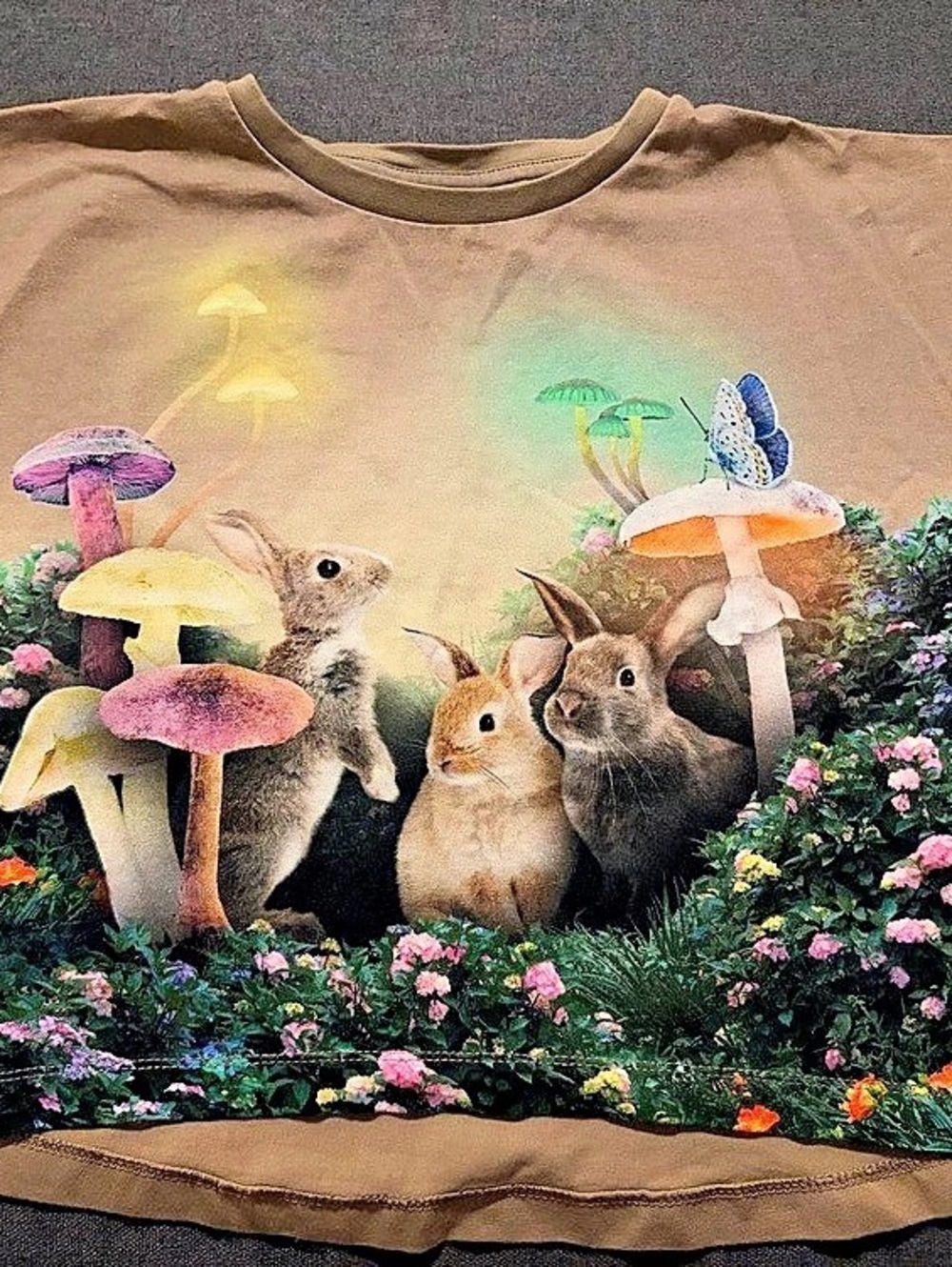 Molo Kids Short Sleeve Rabbit & Mushroom Graphic Tee